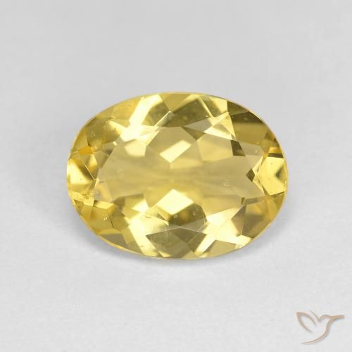 2.00ct Naturale Giallo chiaro Berillo dorato, Ovale, VVS-VS