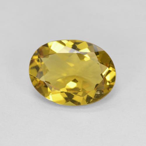 Berillo dorato naturale giallo da 2,06 ct, taglio ovale, VVS-VS