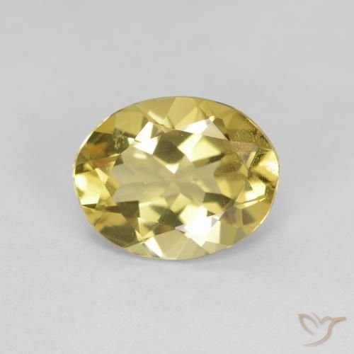 2.08ct Naturale Giallo chiaro Berillo dorato, Ovale, VVS-VS