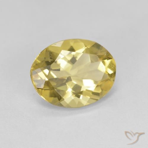 Berillo dorato Giallo chiaro naturale da 2.08 ct, Ovale, VVS-VS