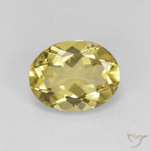 Berillo dorato Giallo intenso naturale da 2.65 ct, Ovale, VVS-VS