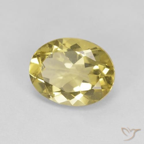 Berillo dorato Giallo intenso naturale da 2.65 ct, Ovale, VVS-VS