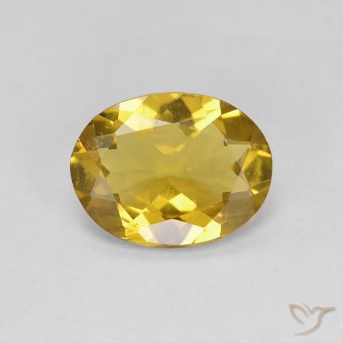 Berillo dorato naturale giallo da 1,84 ct, taglio ovale, VS