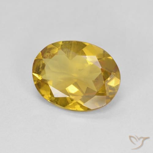 Berillo dorato naturale giallo da 1,84 ct, taglio ovale, VS