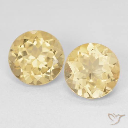 Berillo dorato naturale giallo da 5,20 ct, taglio rotondo, VS