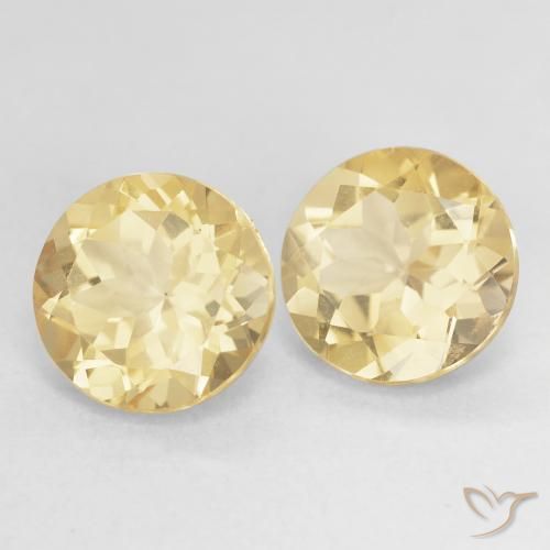 Berillo dorato naturale giallo da 5,20 ct, taglio rotondo, VS