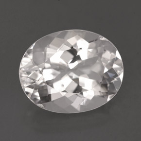 Goshenite naturale bianco da 5,55 ct, taglio ovale, VVS-VS