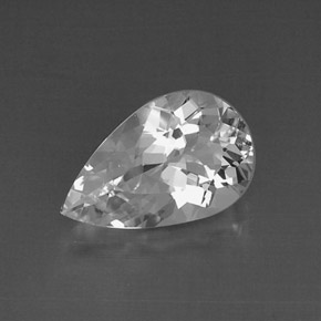 Goshenite naturale bianco da 5,15 ct, taglio a pera, VVS-VS