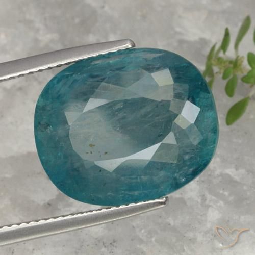 Grandidierite Blu Medio Verde naturale da 13.98 ct, Ovale, SI
