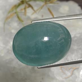 Grandidierite Blu verdastro naturale da 22.47 ct, Ovale, Traslucido