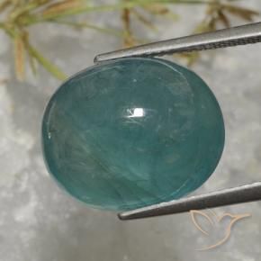 Grandidierite Blu verde medio-scuro naturale da 14.09 ct, Ovale, Traslucido