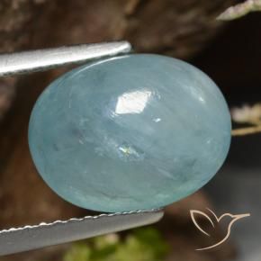 Grandidierite Verde bluastro chiaro naturale da 4.58 ct, Ovale, Traslucido