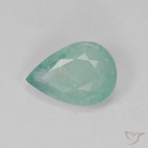1.45ct Naturale Verde bluastro chiaro Grandidierite, Forma a pera, VS-SI