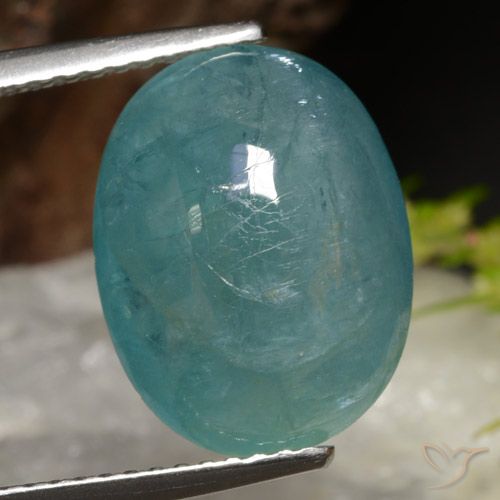 7.22ct Naturale Blu verde Grandidierite, Ovale, Traslucido