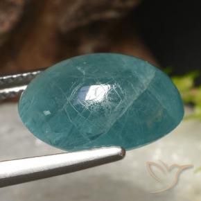 Grandidierite Blu verde naturale da 7.22 ct, Ovale, Traslucido