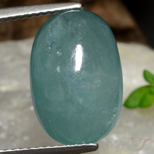 Grandidierite Blu verdastro naturale da 9.18 ct, Ovale, Traslucido