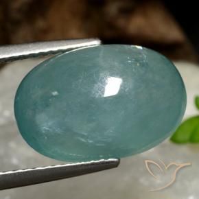 Grandidierite Blu verdastro naturale da 9.18 ct, Ovale, Traslucido
