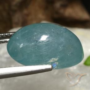 Grandidierite Blu verdastro naturale da 9.18 ct, Ovale, Traslucido