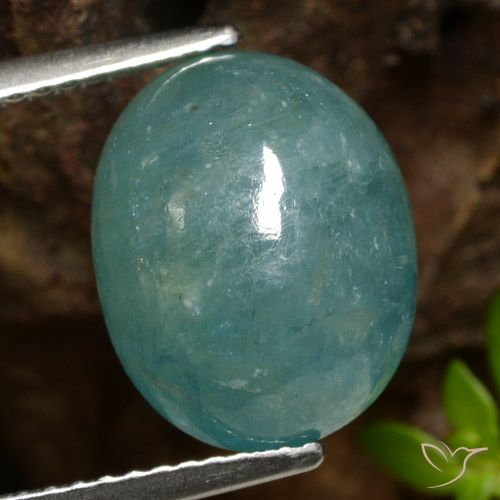 6.92ct Naturale Medio Verde Blu Grandidierite, Ovale, Traslucido