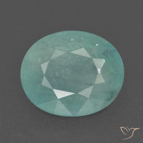 3.51ct Naturale Verde chiaro Bluastro Grandidierite, Ovale, VS-SI