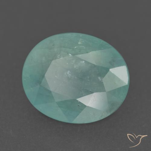 Grandidierite Verde chiaro Bluastro naturale da 3.51 ct, Ovale, VS-SI