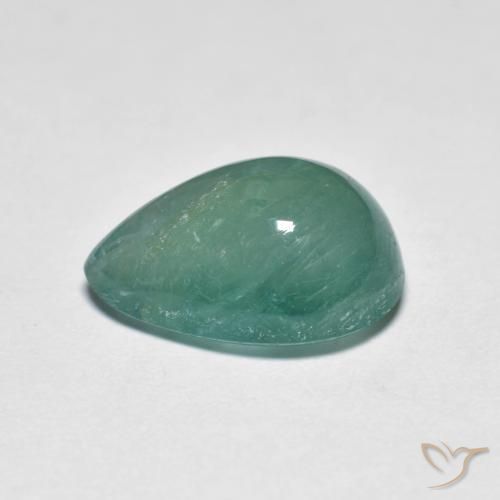 Grandidierite Blu verdastro naturale da 4.13 ct, Forma a pera, Traslucido