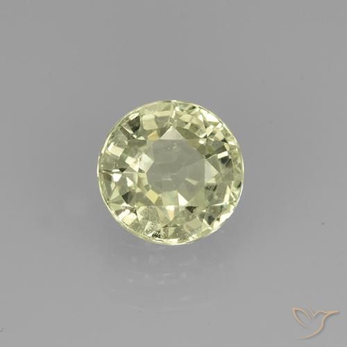 Granato grossularite Giallo chiaro naturale da 0.77 ct, Taglio rotondo, VVS-VS