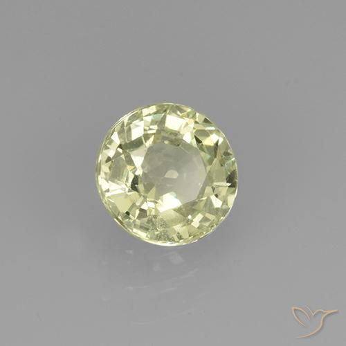 Granato grossularite Giallo chiaro naturale da 0.77 ct, Taglio rotondo, VVS-VS