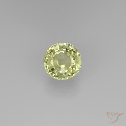 0.72ct Naturale Giallo chiaro Granato grossularite, Rotondo, VS