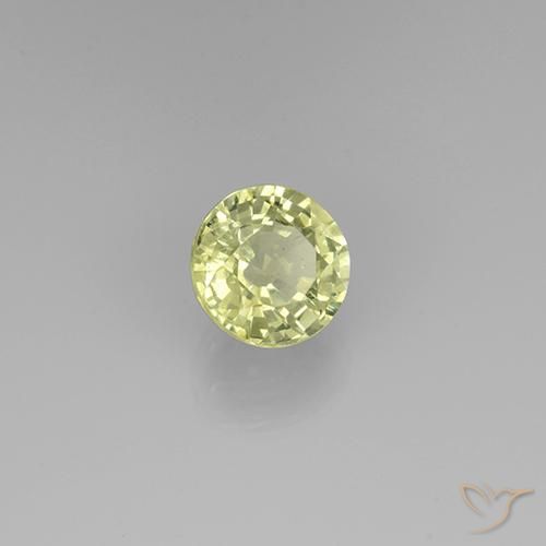 Granato grossularite Giallo chiaro naturale da 0.72 ct, Rotondo, VS