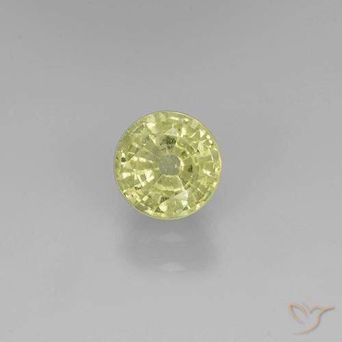 0.74ct Naturale Giallo chiaro Granato grossularite, Rotondo, VS