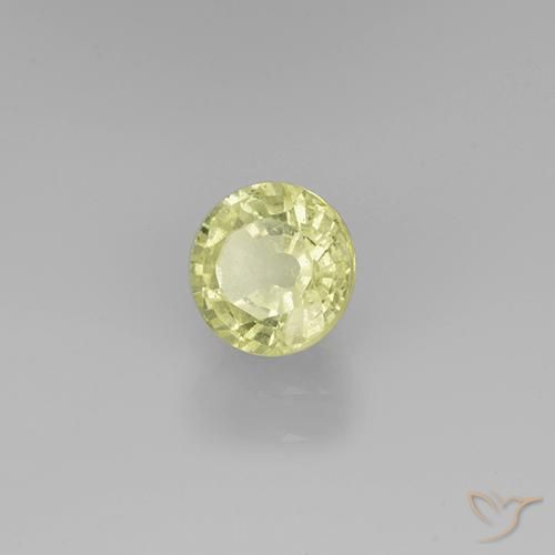 Granato grossularite Giallo chiaro naturale da 0.74 ct, Rotondo, VS