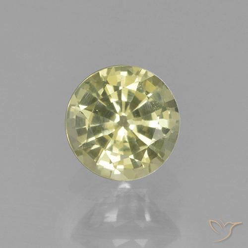 0.60ct Naturale Giallo chiaro Granato grossularite, Rotondo, VVS