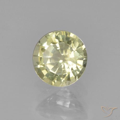 Granato grossularite Giallo chiaro naturale da 0.60 ct, Rotondo, VVS
