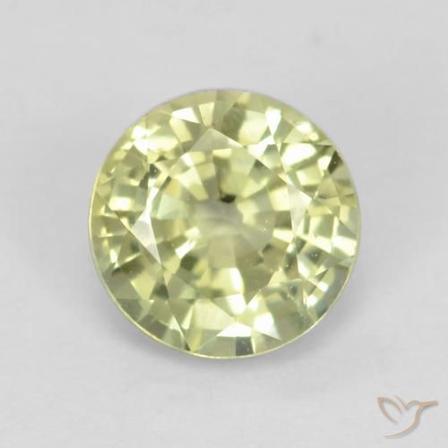 0.66ct Naturale Giallo chiaro Granato grossularite, Rotondo, VVS-VS