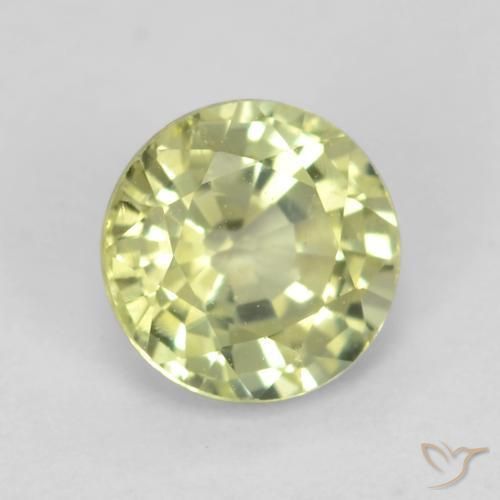 Granato grossularite Giallo chiaro naturale da 0.66 ct, Rotondo, VVS-VS