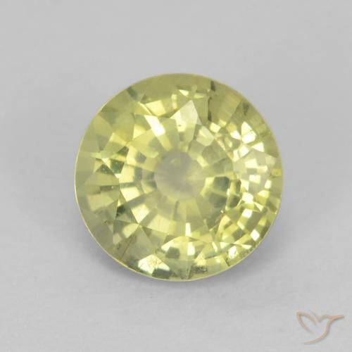 0.65ct Naturale Giallo medio-chiaro Granato grossularite, Rotondo, VVS-VS