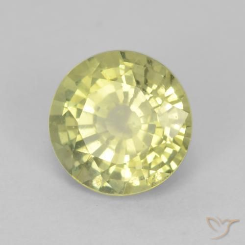 Granato grossularite Giallo medio-chiaro naturale da 0.65 ct, Rotondo, VVS-VS