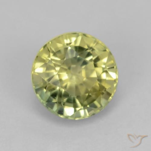 Granato grossularite Giallo medio naturale da 0.69 ct, Rotondo, VVS-VS