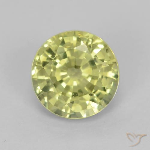 0.65ct Naturale Giallo medio Granato grossularite, Rotondo, VVS-VS