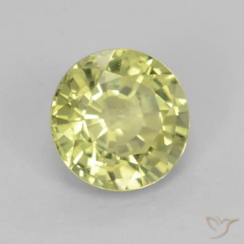 Granato grossularite Giallo medio naturale da 0.65 ct, Rotondo, VVS-VS