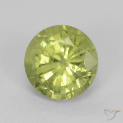 0.67ct Naturale Giallo Limone Chiaro Granato grossularite, Rotondo, VS