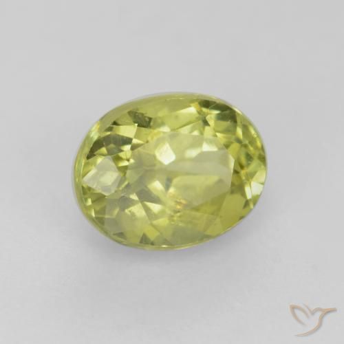 Granato grossularite Giallo chiaro verdastro naturale da 0.66 ct, Ovale, VS