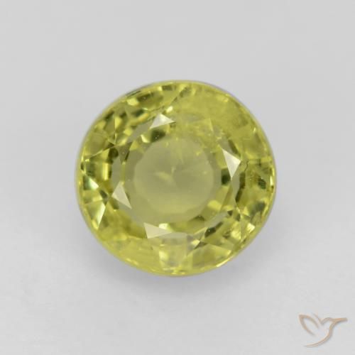 0.70ct Naturale Giallo medio Granato grossularite, Rotondo, VS