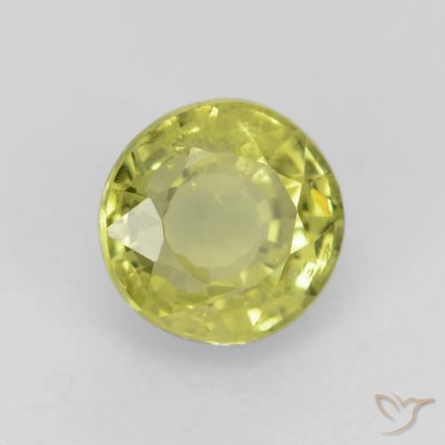 Granato grossularite Giallo medio naturale da 0.70 ct, Rotondo, VS