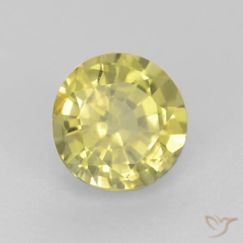 Granato grossularite Giallo medio-chiaro naturale da 0.60 ct, Rotondo, VS
