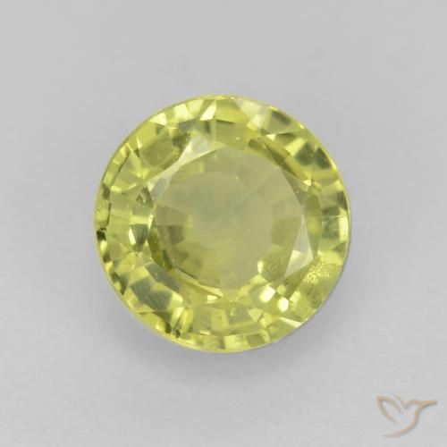 Granato grossularite Giallo medio naturale da 0.58 ct, Rotondo, VS