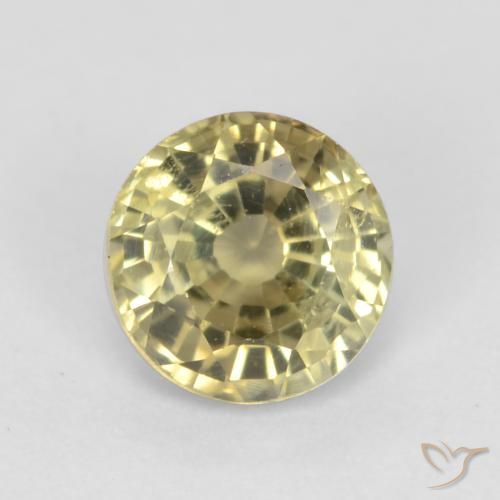 0.65ct Naturale Giallo dorato chiaro Granato grossularite, Rotondo, VS