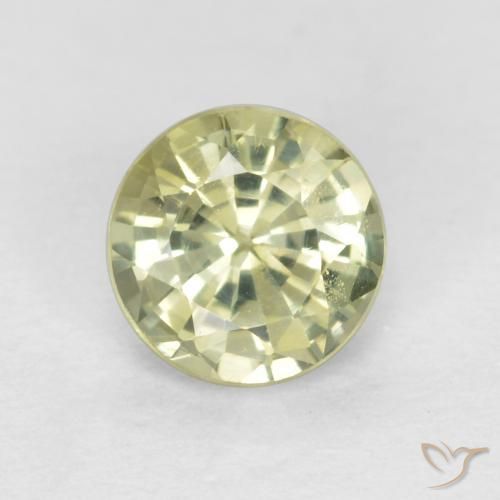 0.56ct Naturale Giallo chiaro Granato grossularite, Rotondo, VS