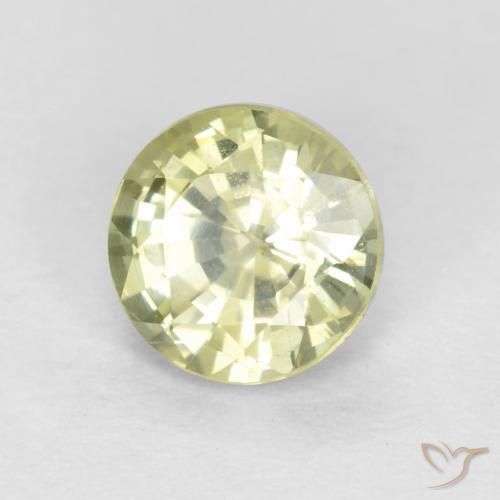 Granato grossularite Giallo chiaro naturale da 0.56 ct, Rotondo, VS
